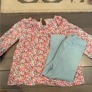Carter's Floral Top and Blue Leggings Set